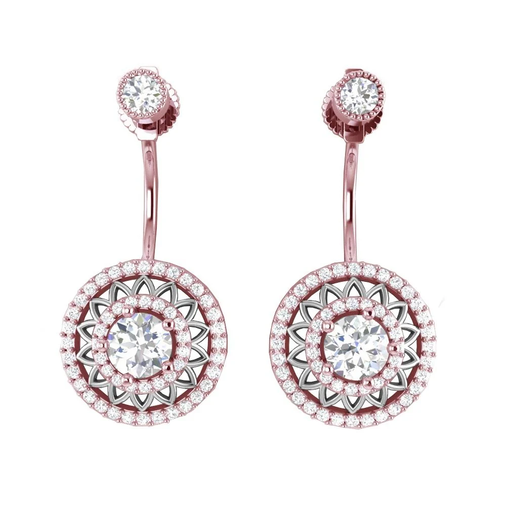 The Michael Gorgeous Dangle Earring For Women 14K Solid Gold Natural Diamond 1.35 Inch - Image 7