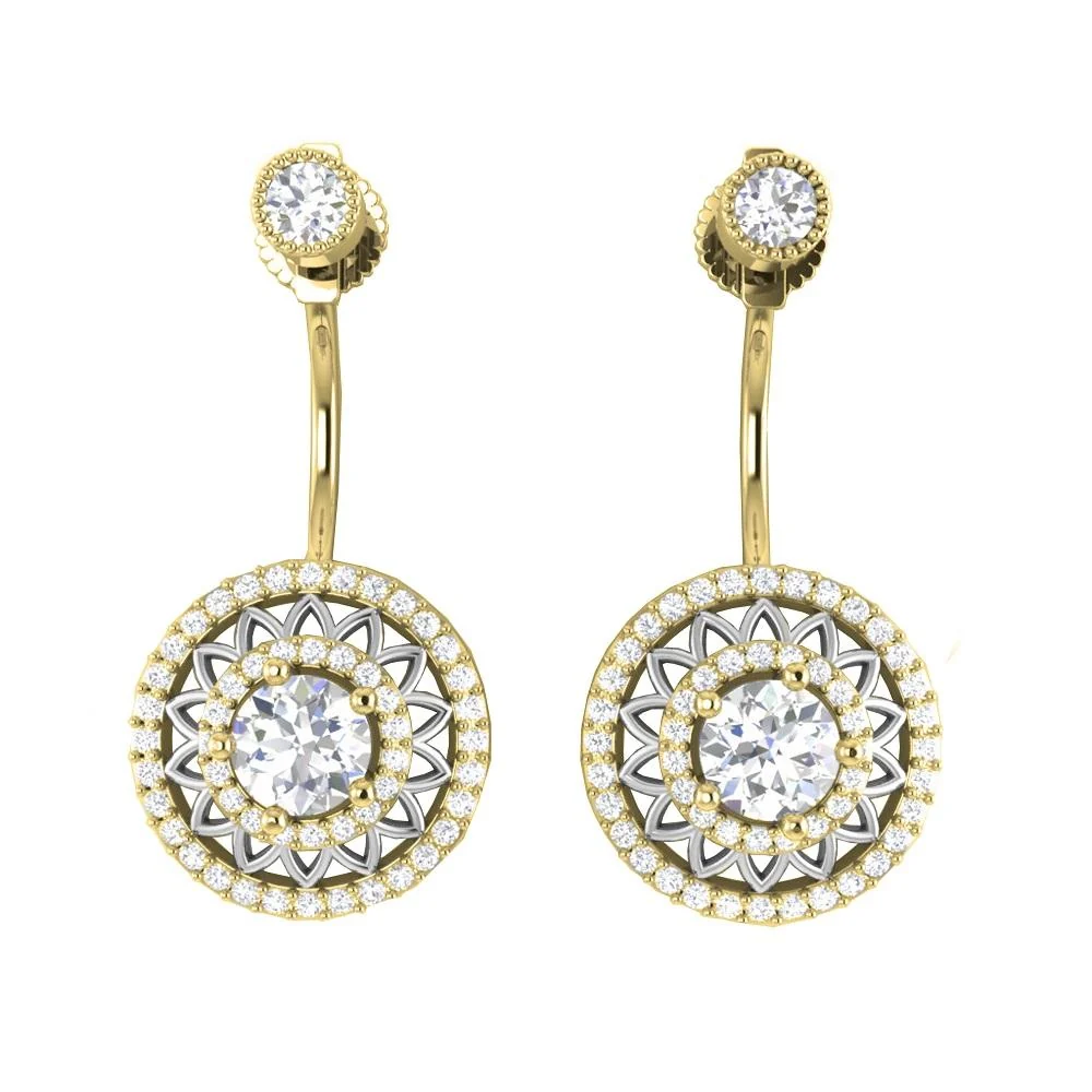The Michael Gorgeous Dangle Earring For Women 14K Solid Gold Natural Diamond 1.35 Inch - Image 8