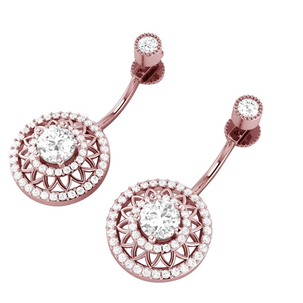 The Michael Gorgeous Dangle Earring For Women 14K Solid Gold Natural Diamond 1.35 Inch - Image 9