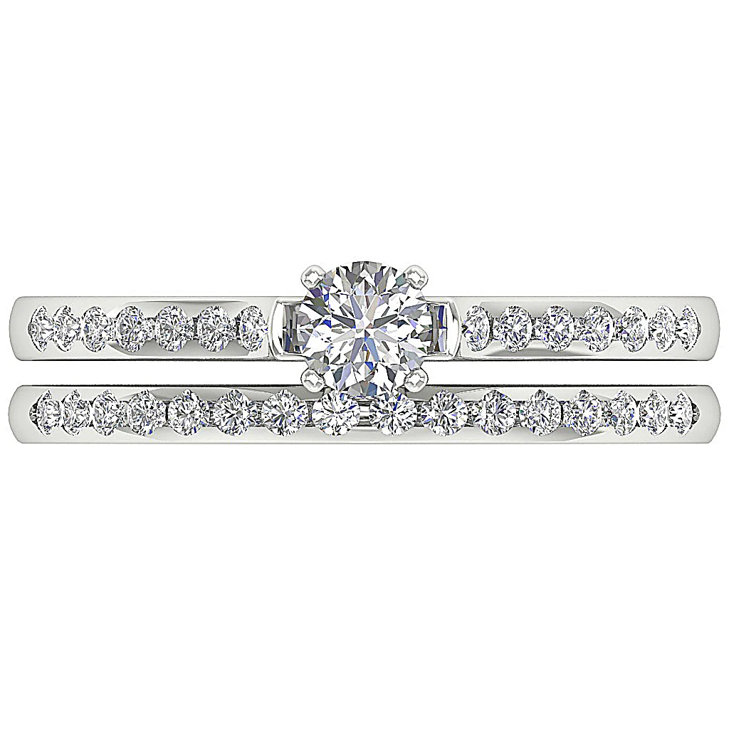 The Miguel Classsic Natural Diamond Bridal Engagement Ring Band Set 14k Yellow Gold - Image 5