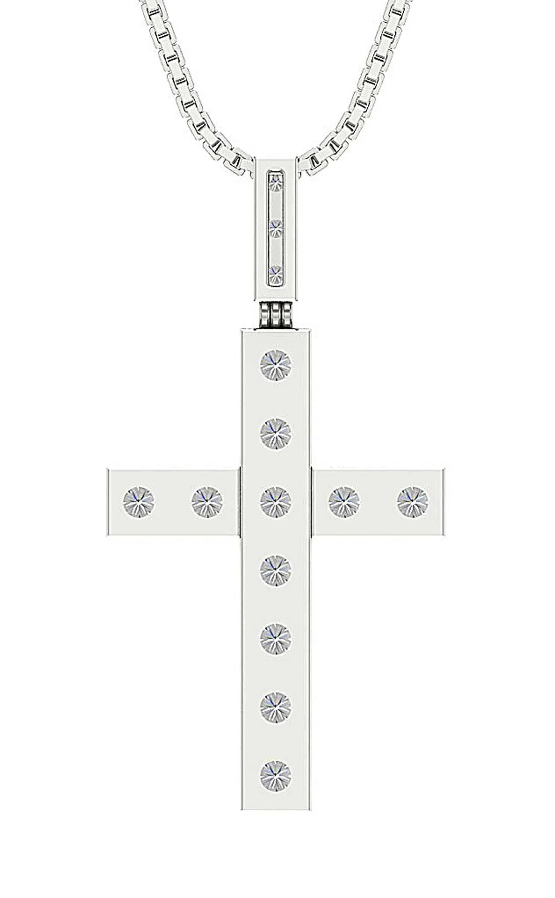 The Miles Cross Pendant Prong Setting Genuine Diamond White Yellow Rose Gold - Image 4