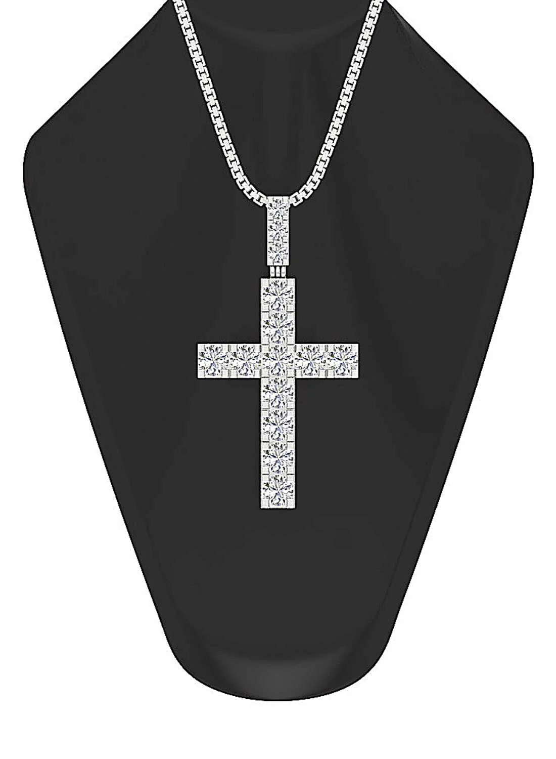 The Miles Cross Pendant Prong Setting Genuine Diamond White Yellow Rose Gold - Image 7