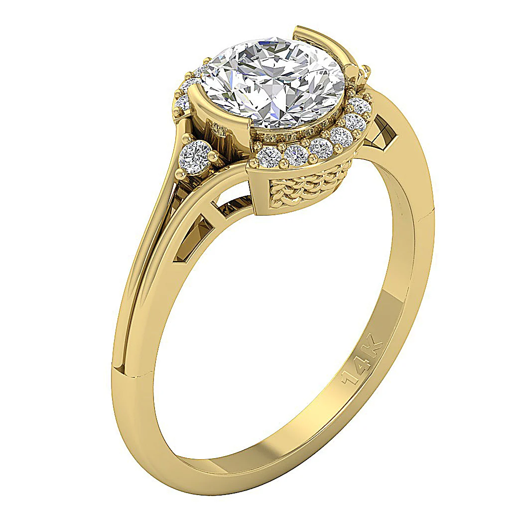 The Miller Excellent Genuine Diamond Solitaire Engagement Ring 14k White Gold 9.90 mm - Image 4