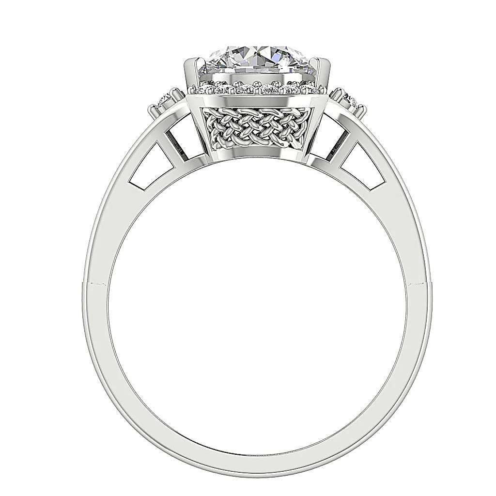 The Miller Excellent Genuine Diamond Solitaire Engagement Ring 14k White Gold 9.90 mm - Image 5