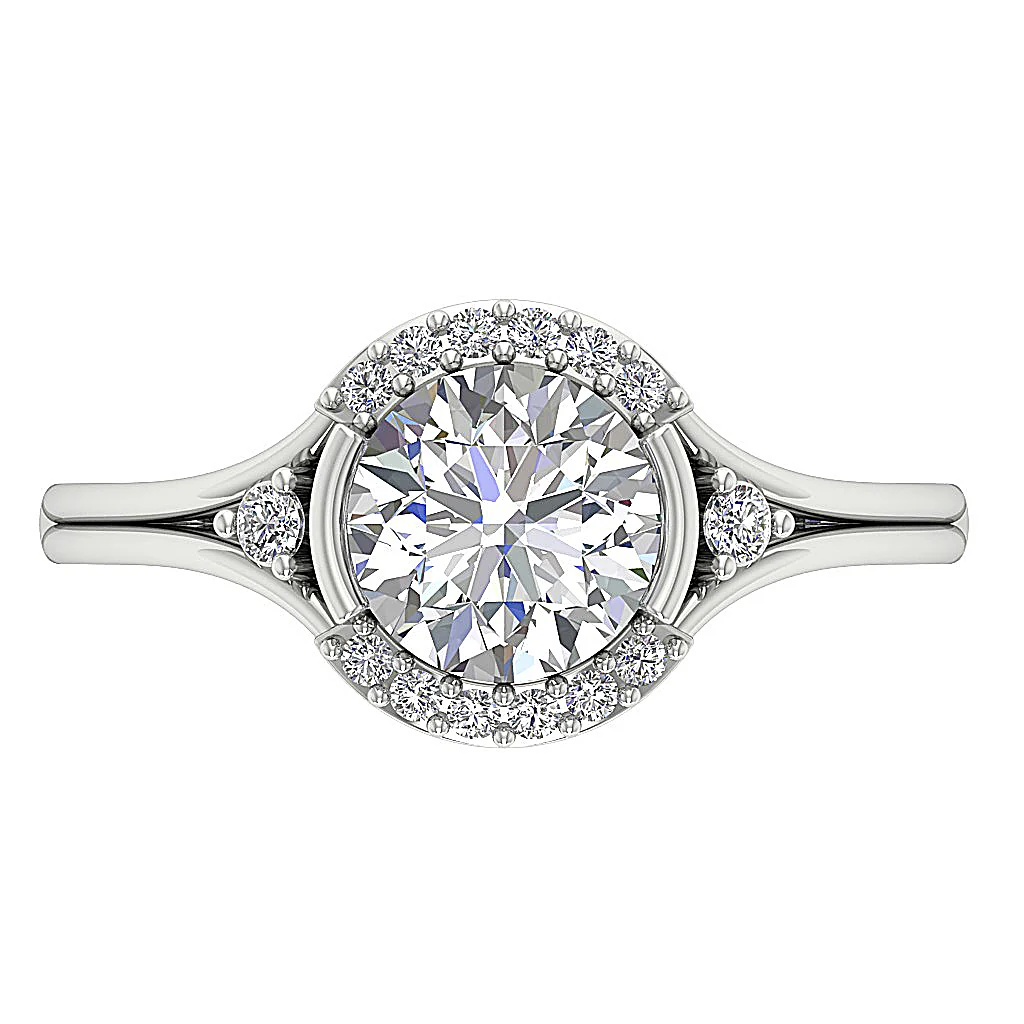 The Miller Excellent Genuine Diamond Solitaire Engagement Ring 14k White Gold 9.90 mm - Image 6