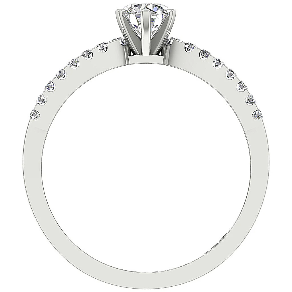 The Misael Solitaire With Accents Round Diamond Anniversary Ring 14k Solid Gold - Image 5