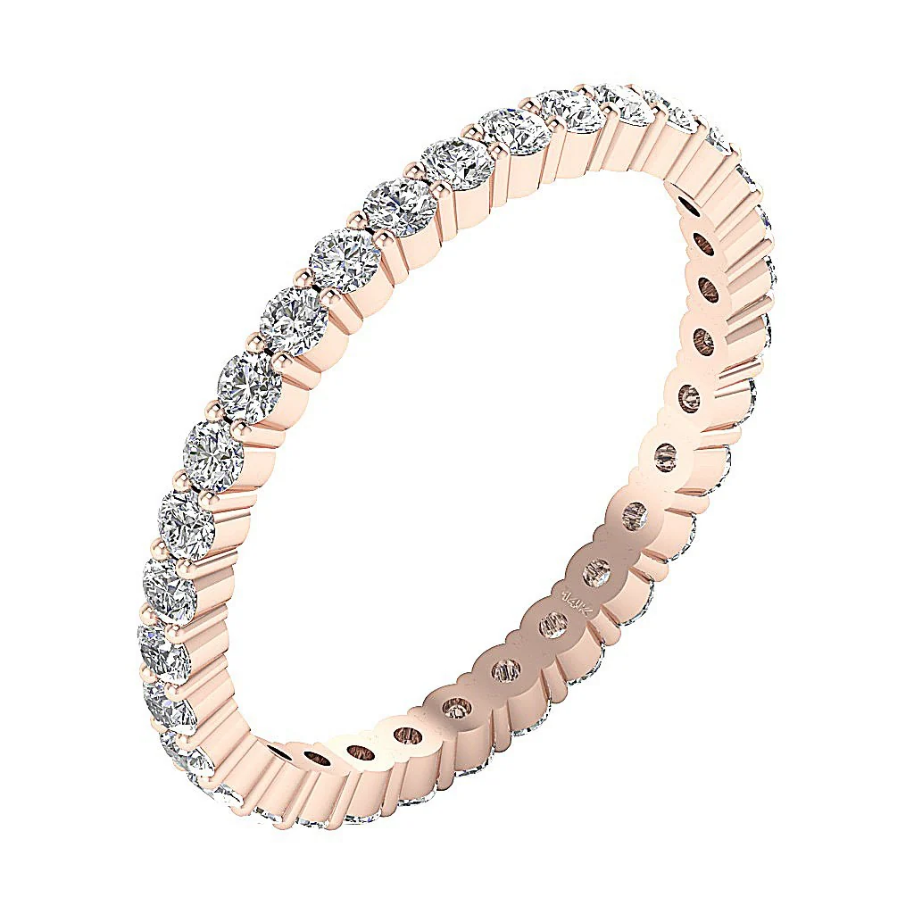 The Mitchell Natural Full Diamond Eternity Wedding Ring For Her Prong Set - Image 2