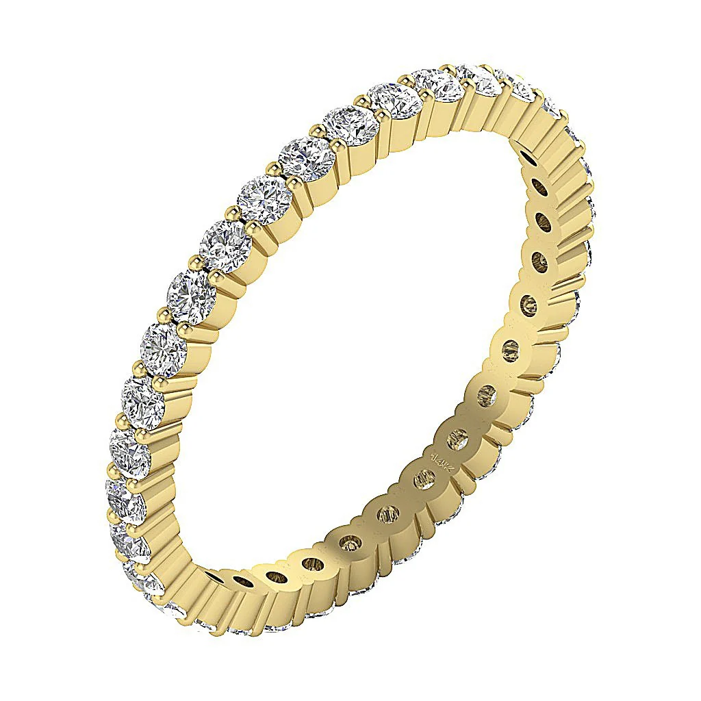 The Mitchell Natural Full Diamond Eternity Wedding Ring For Her Prong Set - Image 3