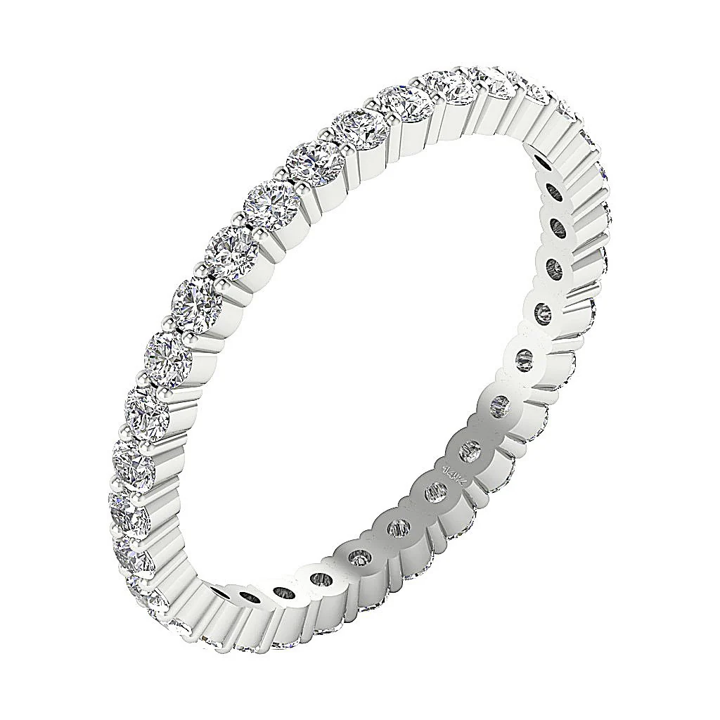 The Mitchell Natural Full Diamond Eternity Wedding Ring For Her Prong Set - Image 4