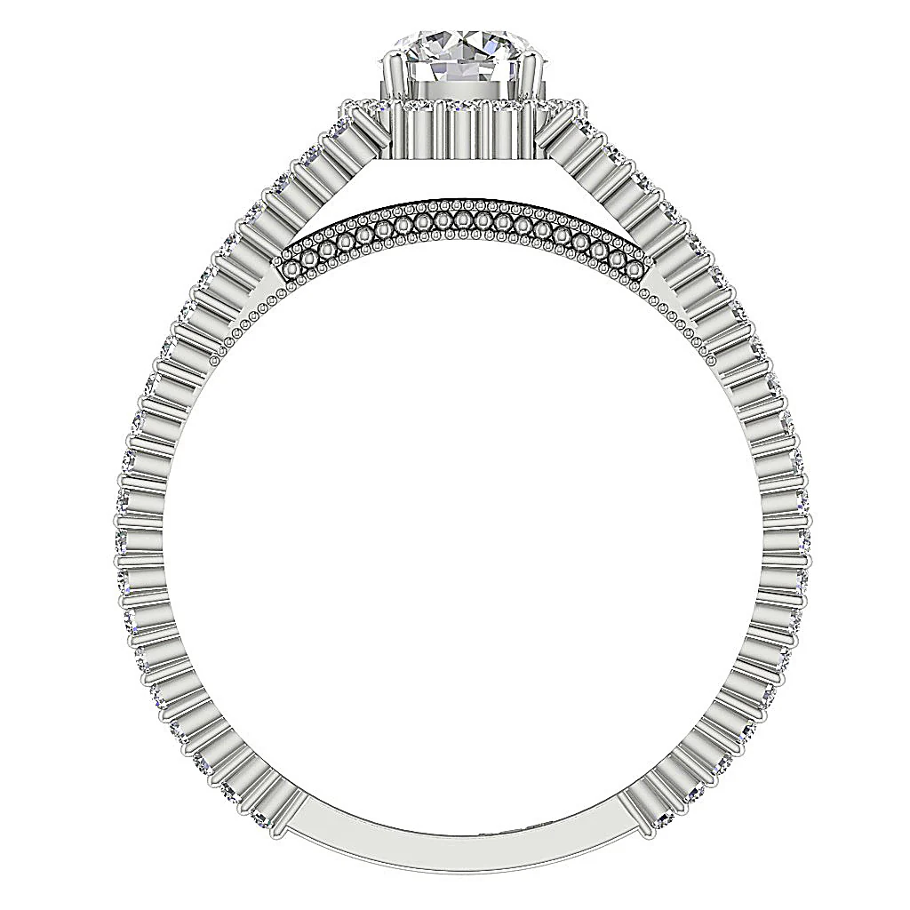 The Mohamed Split Shank Halo Solitaire Engagement Ring 14k Rose Gold Natural Diamond - Image 5