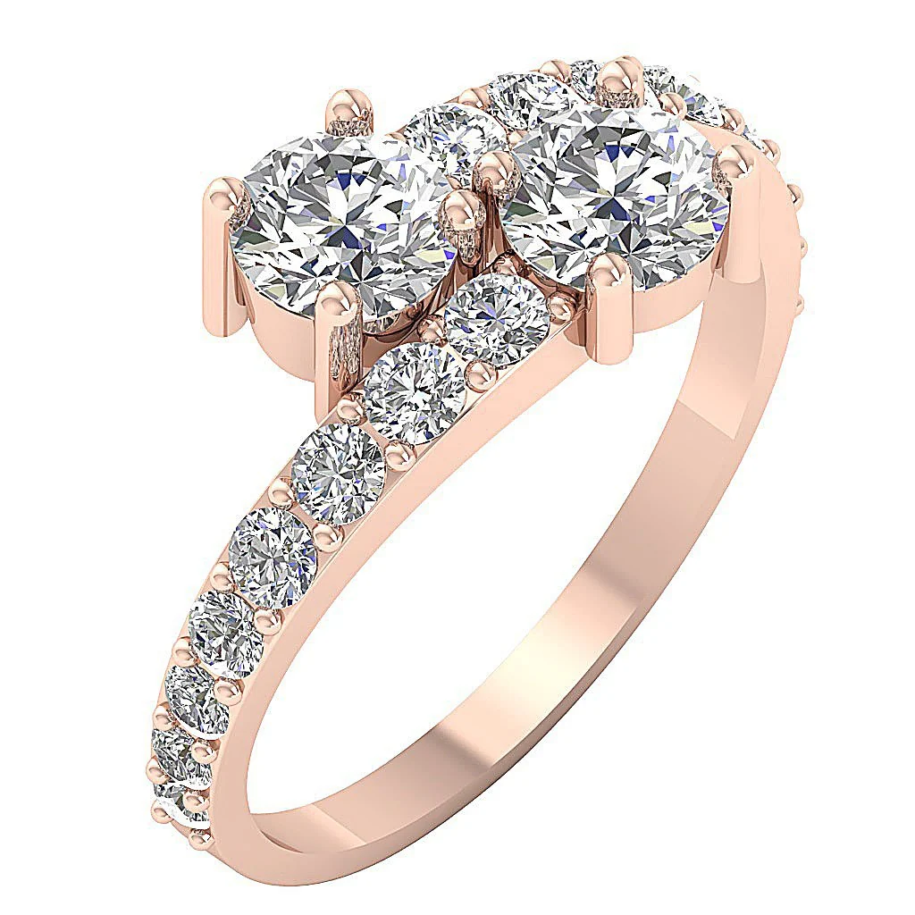 The Moises For Women Forever Us Designer Engagement Natural Diamond 14K Gold Ring - Image 3