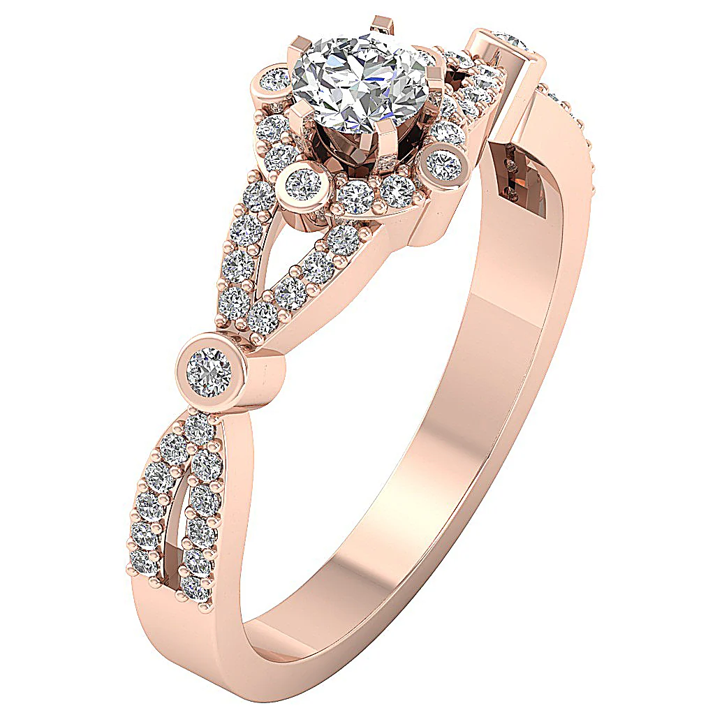 The Monica Gorgeous Solitaire Ring Band Natural Diamond 14K Solid Gold - Image 3