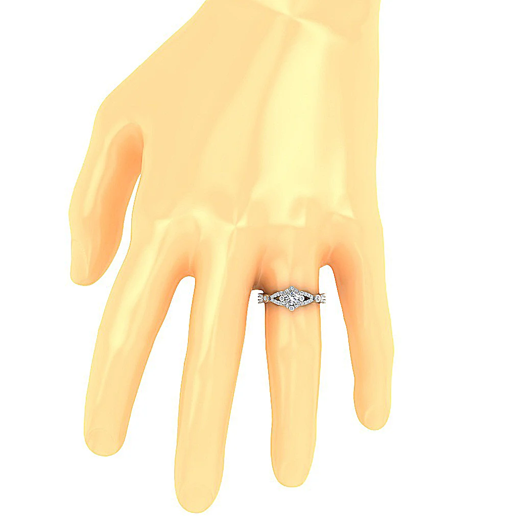 The Monica Gorgeous Solitaire Ring Band Natural Diamond 14K Solid Gold - Image 7