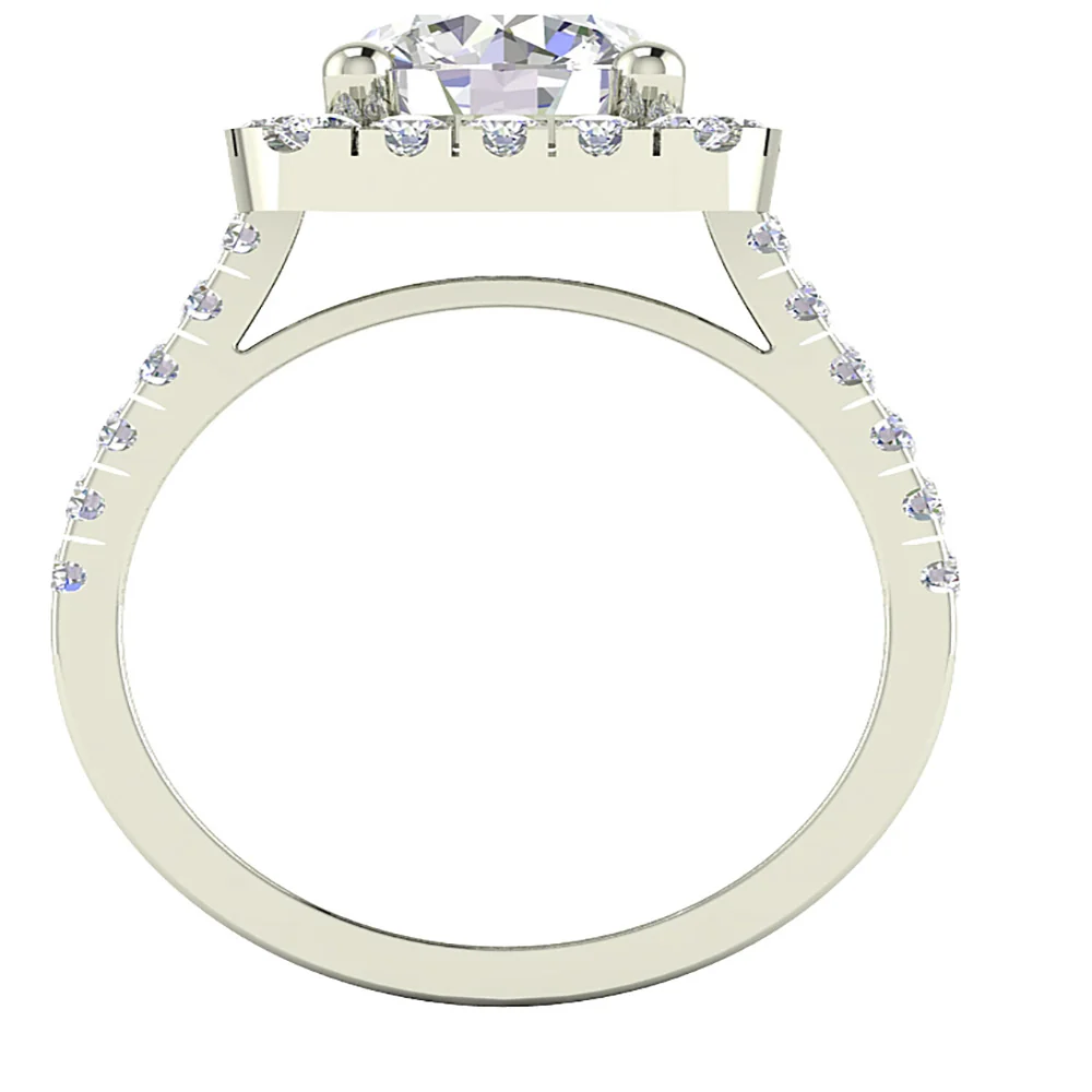 The Moshe Square Halo 1.20 Carat Center Solitaire Diamond Engagement Ring 2.25 Ct 14k Gold - Image 5