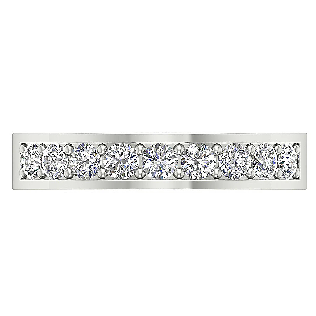 The Nancy 14K Gold Diamond Wedding Anniversary Ring Pave Set - Image 5