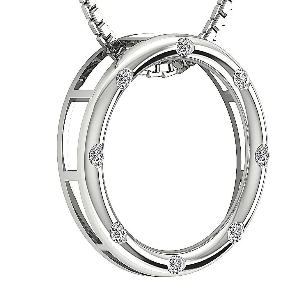 The Nash Natural Bezel Set Eternity Circle Pendant Necklace Round Diamond Yellow Gold - Image 5