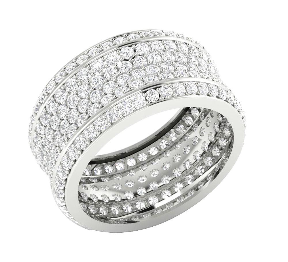 The Nasir Natural Diamond 14K Solid Yellow Gold Wide Eternity Anniversary Ring For Her - Image 2
