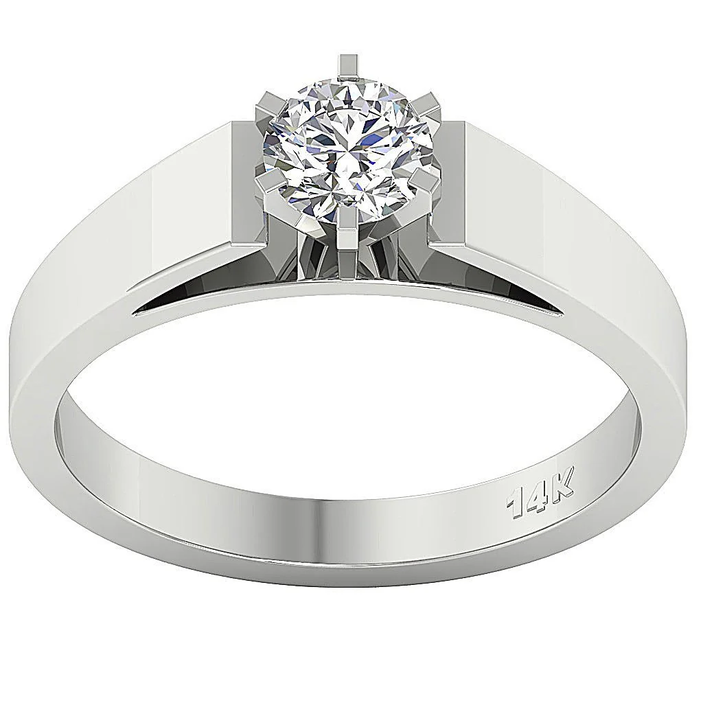 0.80 Ct Round Cut Diamond Solitaire Ring in 14k/18k Solid Gold (G Color, I1/SI1) - Image 4