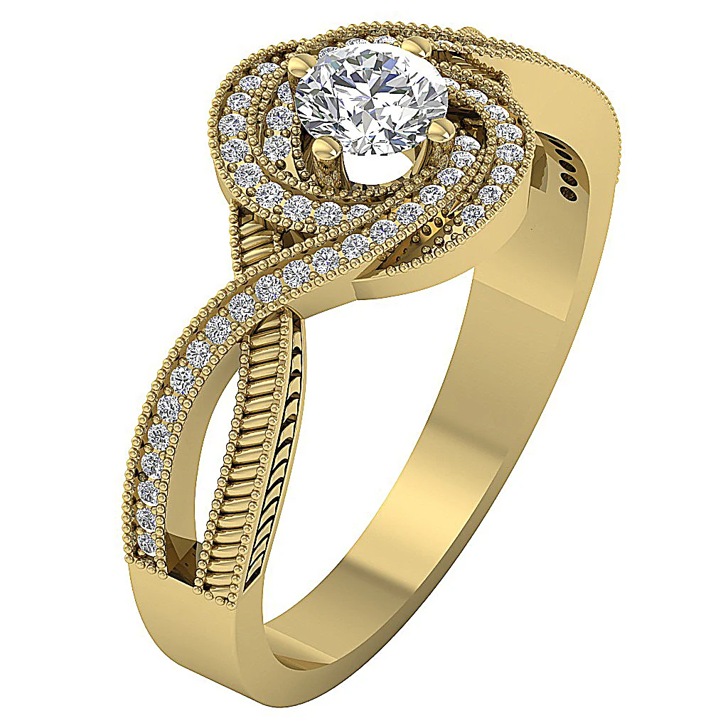 The Naya Twisted Solitaire Engagement Ring Genuine Diamond 14K White Yellow Rose Gold - Image 2