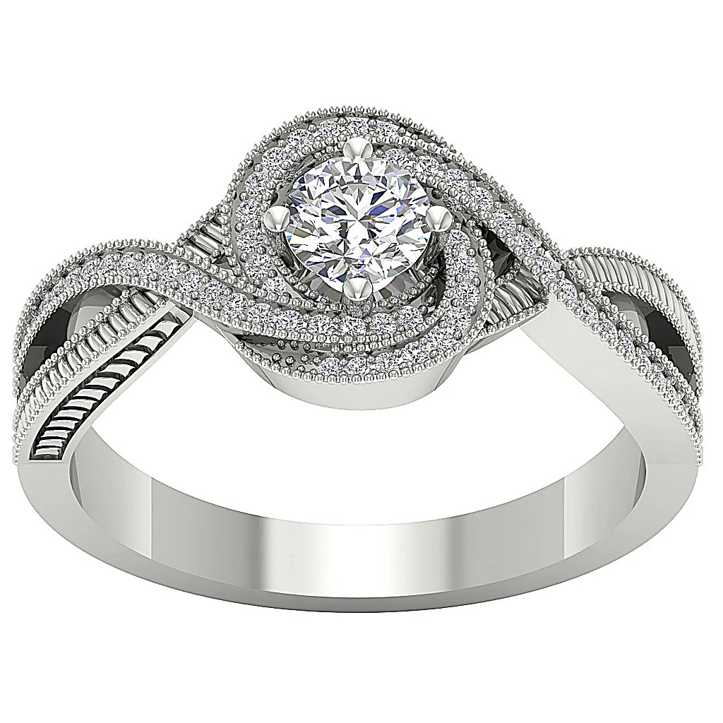 The Naya Twisted Solitaire Engagement Ring Genuine Diamond 14K White Yellow Rose Gold - Image 4