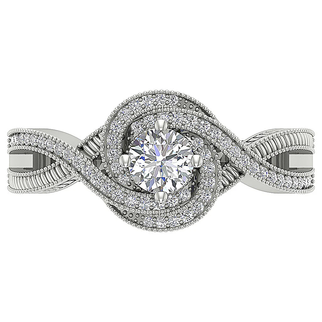 The Naya Twisted Solitaire Engagement Ring Genuine Diamond 14K White Yellow Rose Gold - Image 6