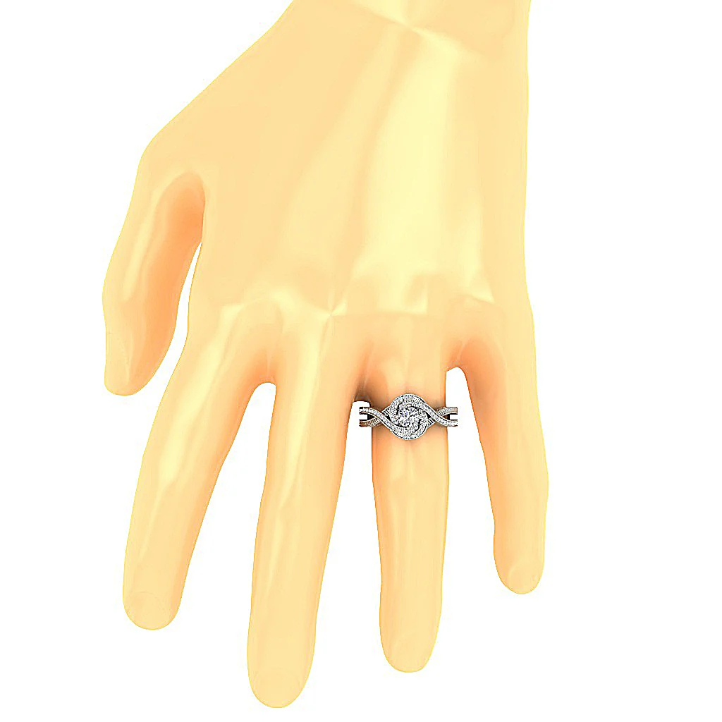 The Naya Twisted Solitaire Engagement Ring Genuine Diamond 14K White Yellow Rose Gold - Image 7