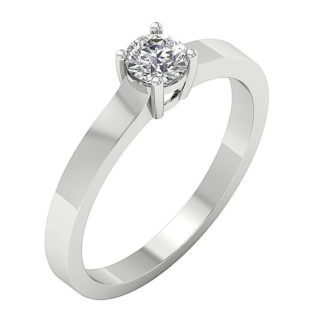 0.50 Carat Natural Round Cut Diamond Solitaire Engagement Ring in 14k/18k Yellow Gold - Image 2