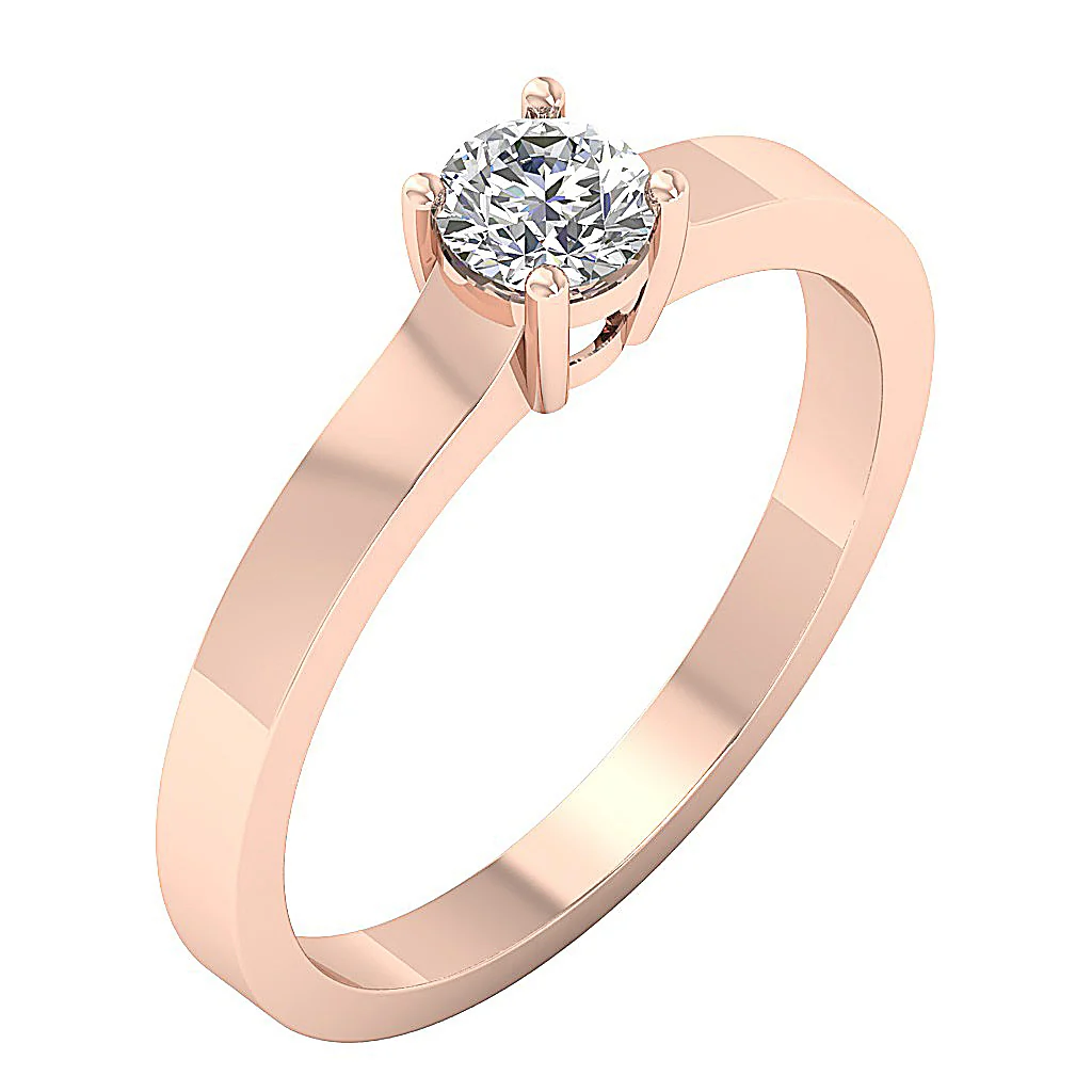 0.50 Carat Natural Round Cut Diamond Solitaire Engagement Ring in 14k/18k Yellow Gold - Image 3