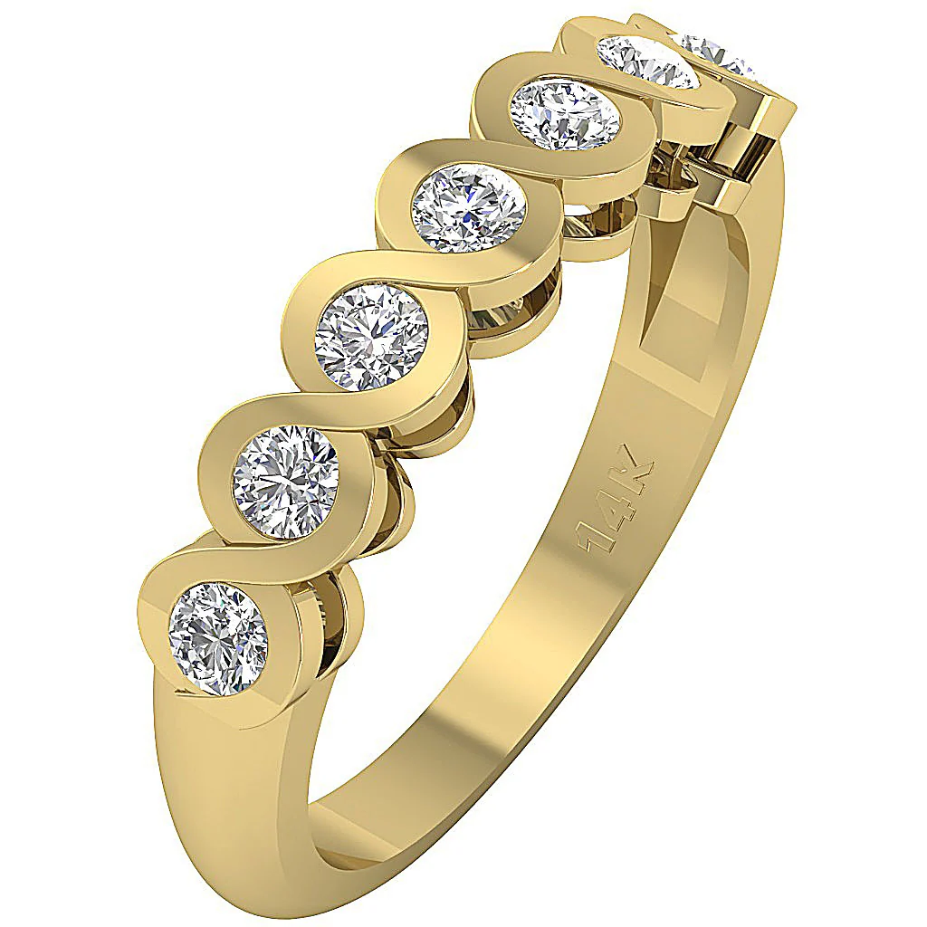 The Neriah 14K Yellow Gold Natural Diamond Engagement Ring Bezel Set - Image 3