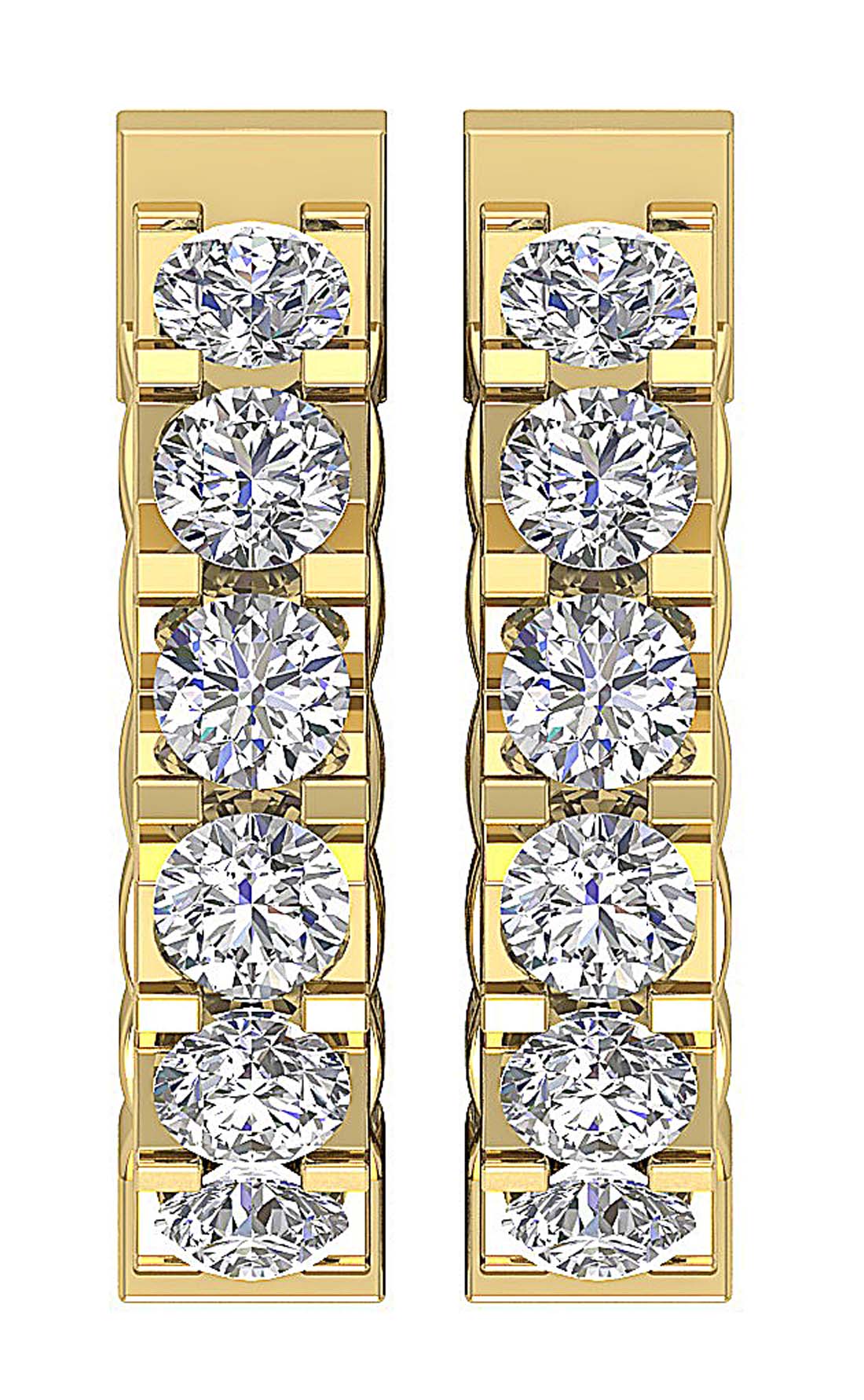The Nicholas 3.50 Carat Natural Round Cut Diamond Hoops Earring 14K Solid White Gold - Image 8