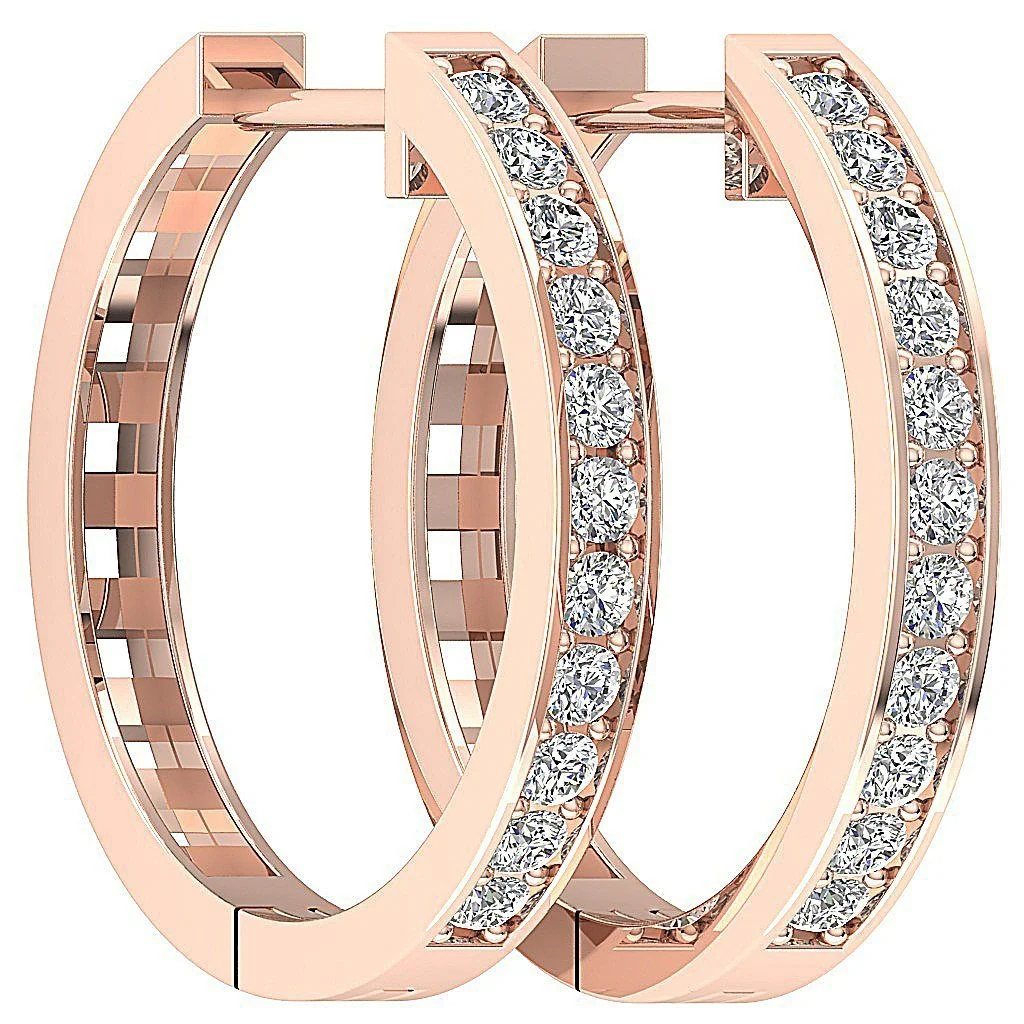 The Nico For Women Hoop Earring Genuine Diamond Pave Set 14K White Gold - Image 3