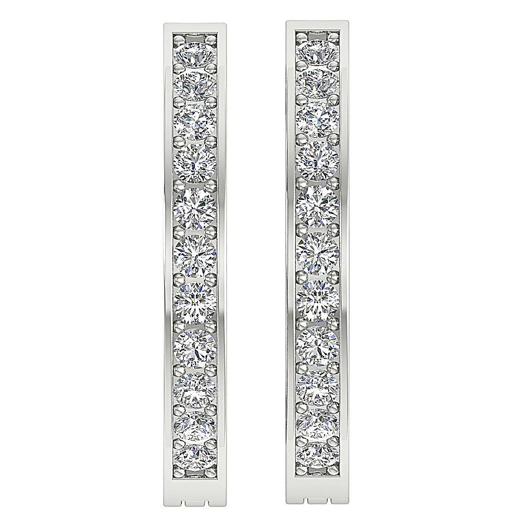 The Nico For Women Hoop Earring Genuine Diamond Pave Set 14K White Gold - Image 4