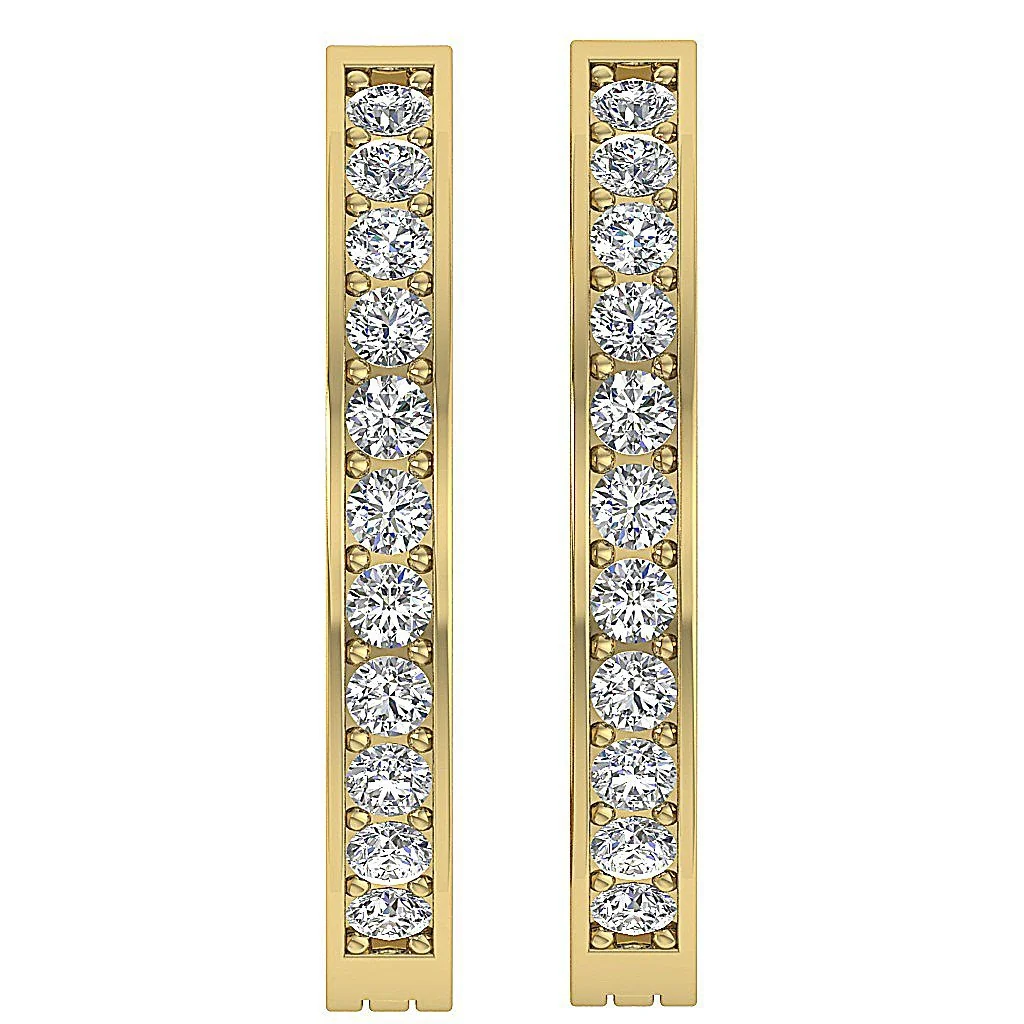 The Nico For Women Hoop Earring Genuine Diamond Pave Set 14K White Gold - Image 5