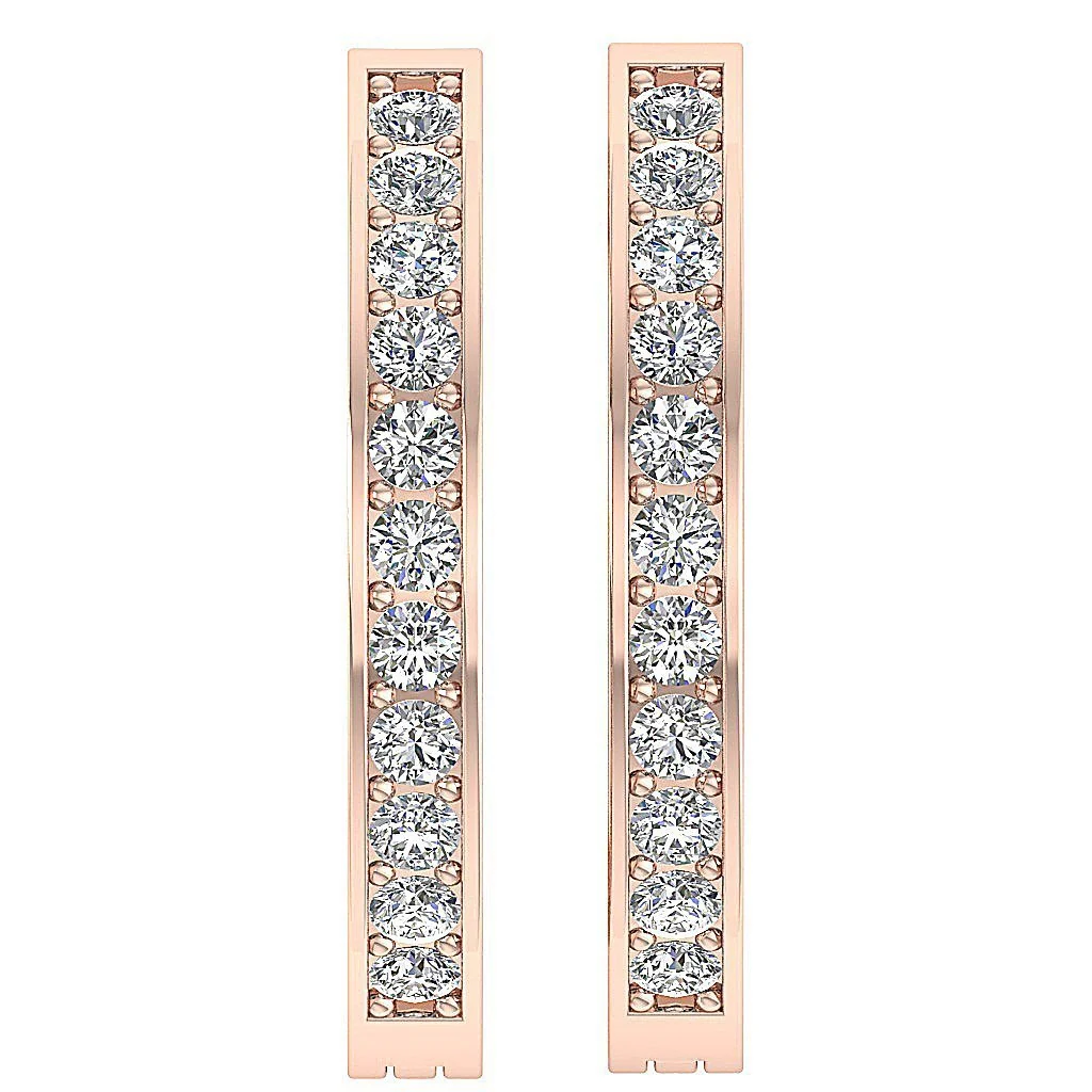 The Nico For Women Hoop Earring Genuine Diamond Pave Set 14K White Gold - Image 6