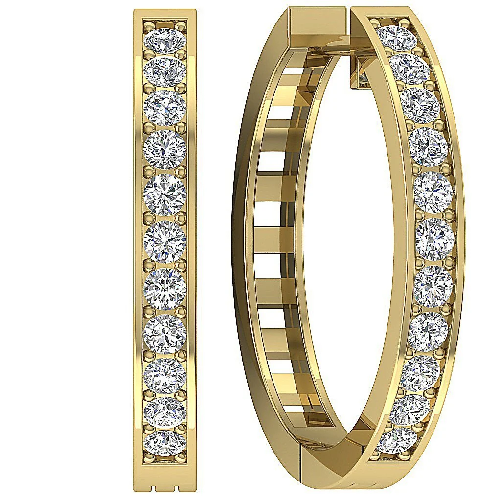 The Nico For Women Hoop Earring Genuine Diamond Pave Set 14K White Gold - Image 8