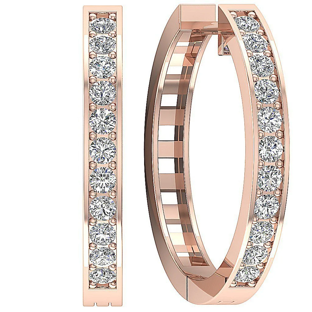 The Nico For Women Hoop Earring Genuine Diamond Pave Set 14K White Gold - Image 9