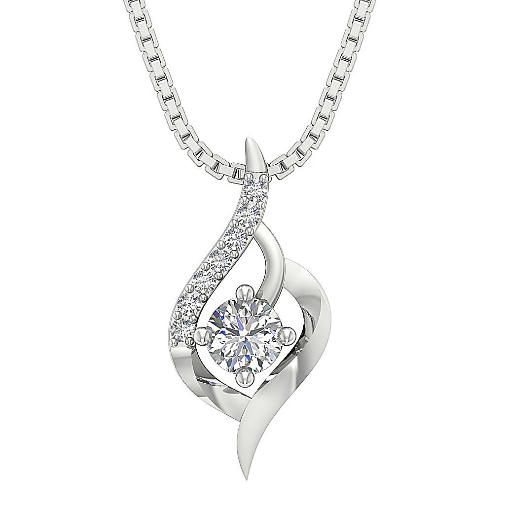 The Nicolas Solitaire Round Diamond Designer Fashion Pendant Rose Gold - Image 3