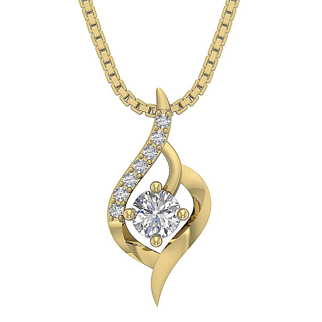 The Nicolas Solitaire Round Diamond Designer Fashion Pendant Rose Gold - Image 5