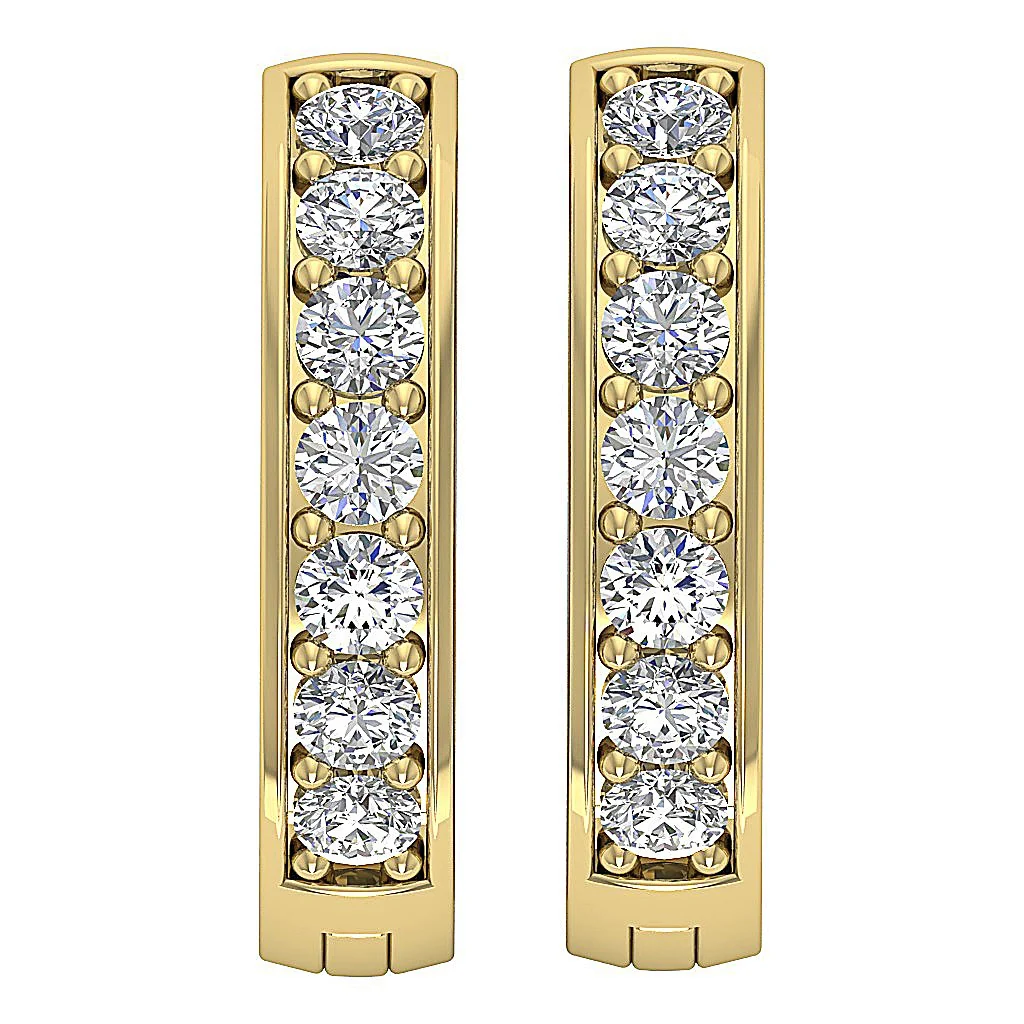 The Niko Round Brilliant Cut Diamond Small Hoop Earring White Yellow Rose Gold - Image 5