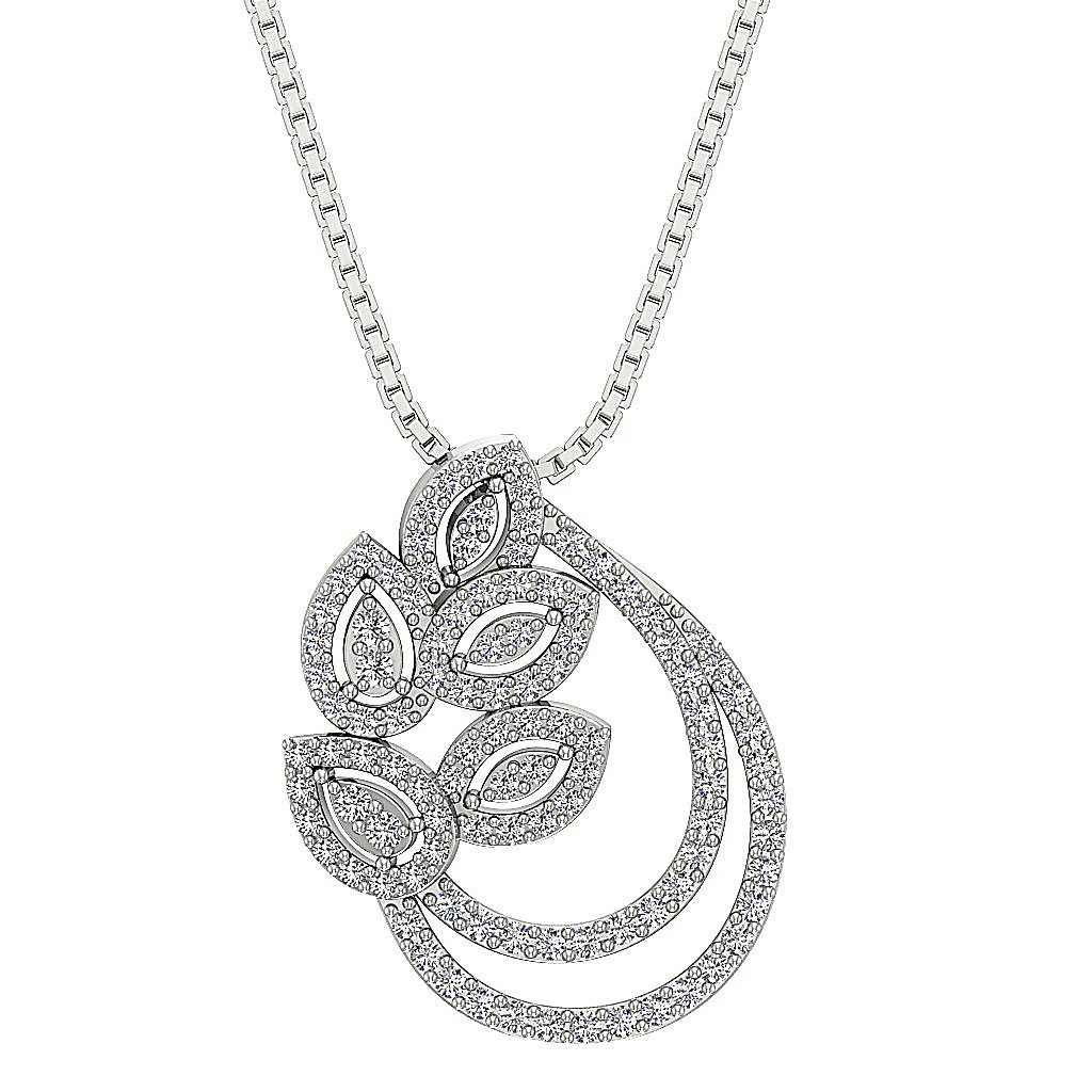 The Niko Elegant Round Cut Diamond Designer Fashion Pendant White Yellow Rose Gold - Image 2