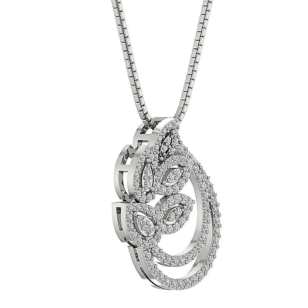 The Niko Elegant Round Cut Diamond Designer Fashion Pendant White Yellow Rose Gold - Image 5
