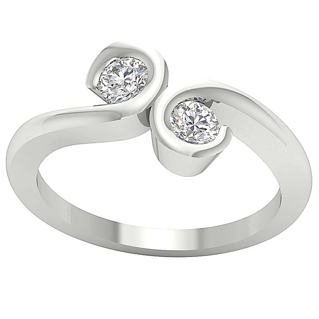 The Nikolas Solitaire Ring with Two big Natural Diamond 14K Solid Gold Anniversary Ring - Image 5