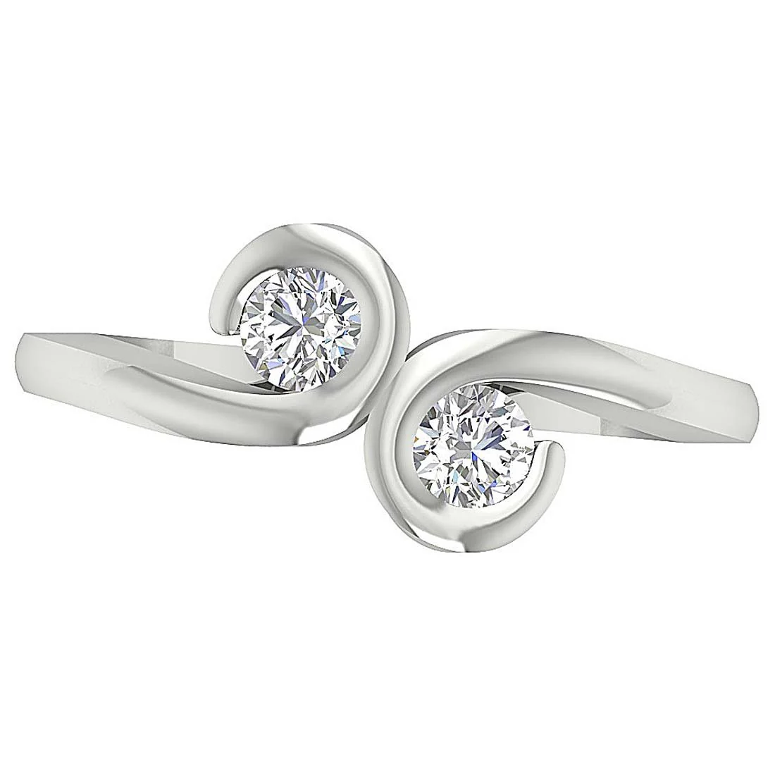 The Nikolas Solitaire Ring with Two big Natural Diamond 14K Solid Gold Anniversary Ring - Image 6