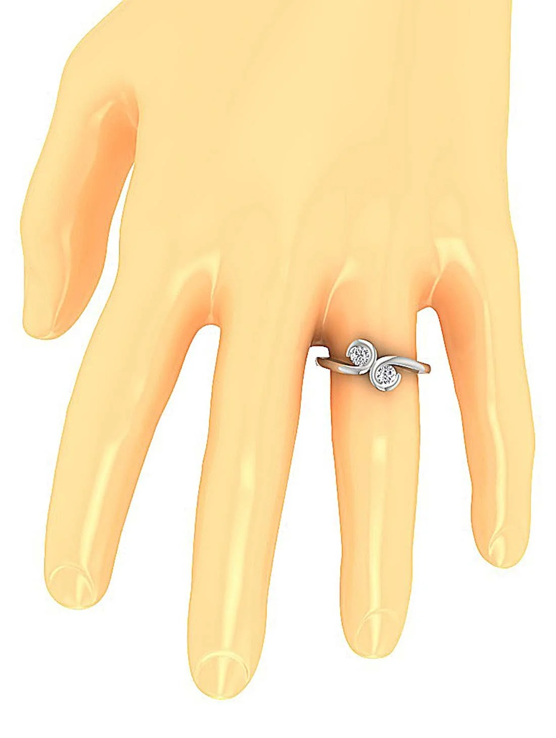 The Nikolas Solitaire Ring with Two big Natural Diamond 14K Solid Gold Anniversary Ring - Image 9