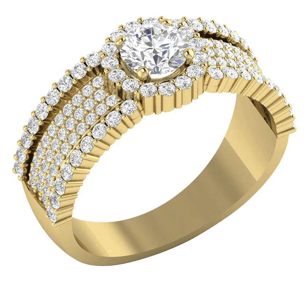 Round Brilliant Cut Diamond Graceful 2.00TCW Solitaire Halo Engagement Ring 14k Rose Gold - Image 3