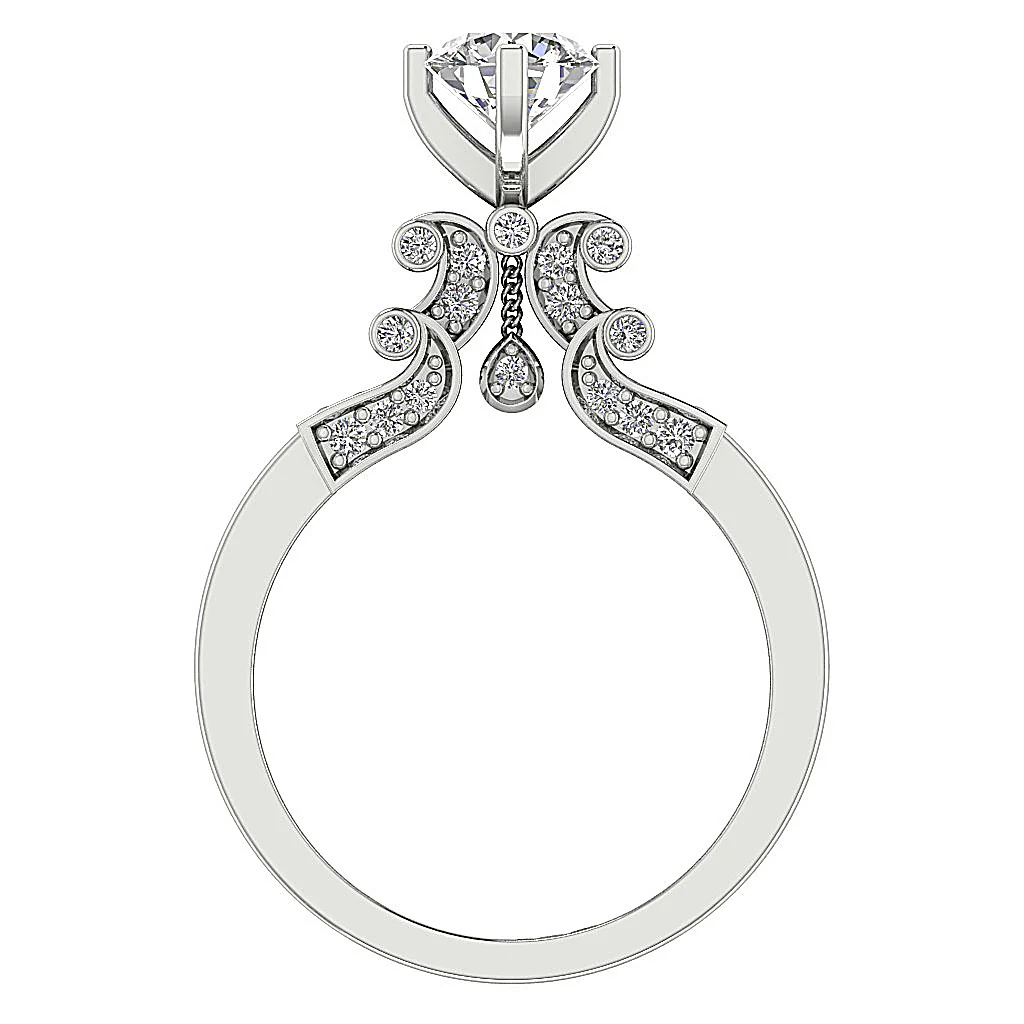 1.20 TCW Natural Round Diamond Solitaire Ring with Accents | 14K/18K Gold | G-H Color - Image 5