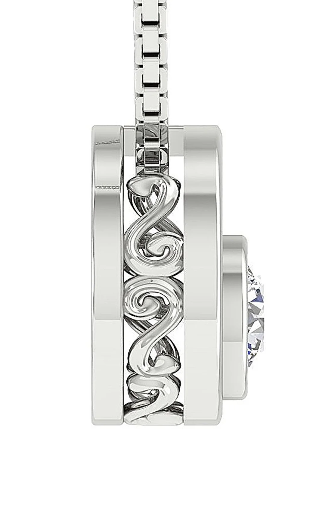 Bezel Set Solitaire I1/SI1 G 0.50Ct Round Diamond Pendant 14K White Yellow Rose Gold - Image 5