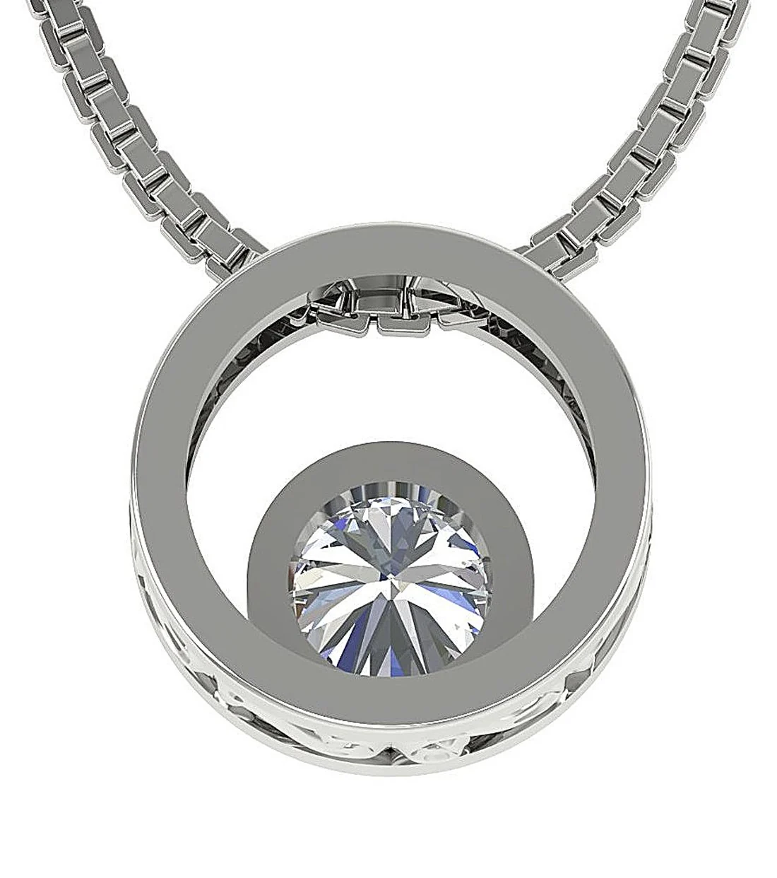 Bezel Set Solitaire I1/SI1 G 0.50Ct Round Diamond Pendant 14K White Yellow Rose Gold - Image 7