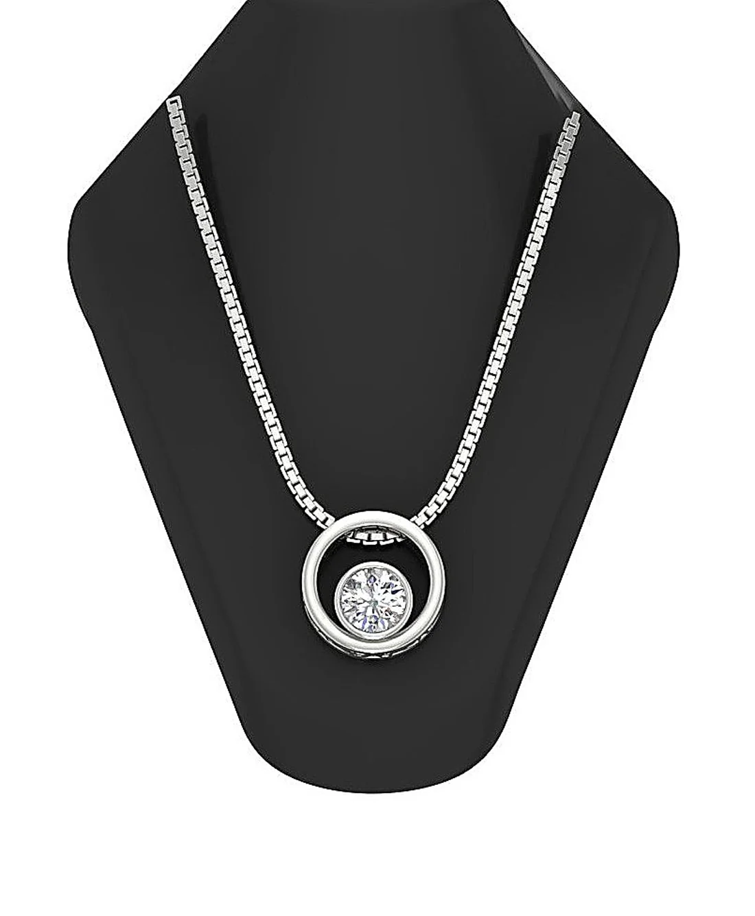 Bezel Set Solitaire I1/SI1 G 0.50Ct Round Diamond Pendant 14K White Yellow Rose Gold - Image 8