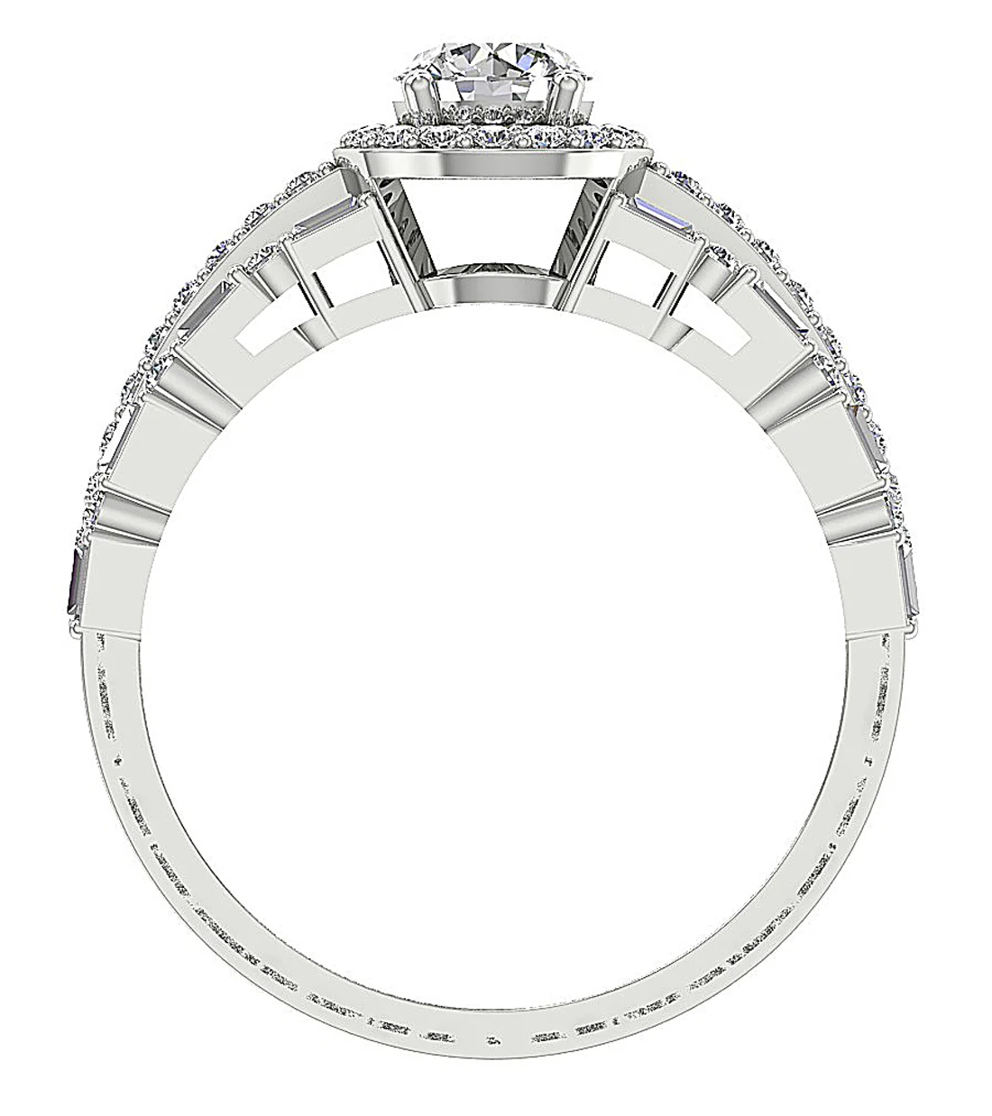 The Novalee Baguette Round Diamond 14K White Gold Solitaire Engagement Ring - Image 5